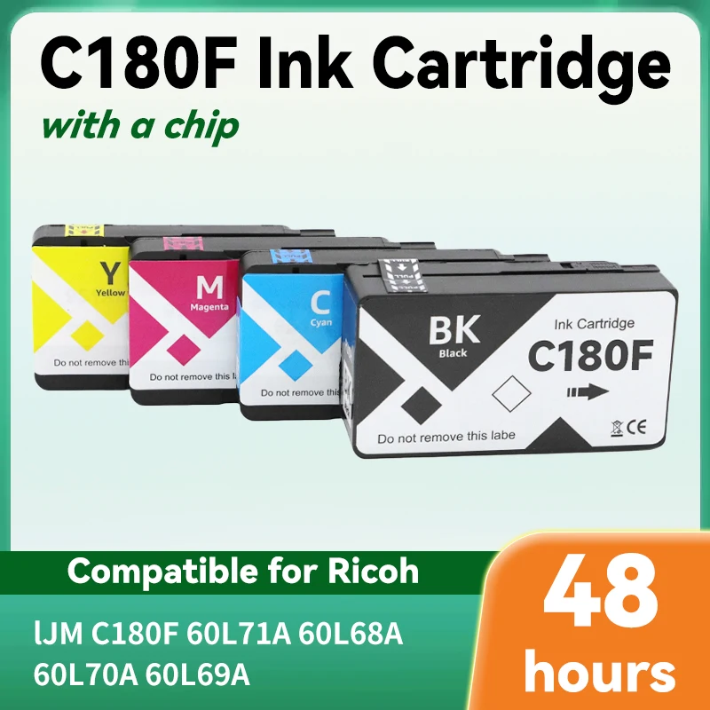 Compatible For Ricoh Global version IJM C180F Printer Black 2000page Color 1600page Printer 1pc~3set C180F Ink Cartridge