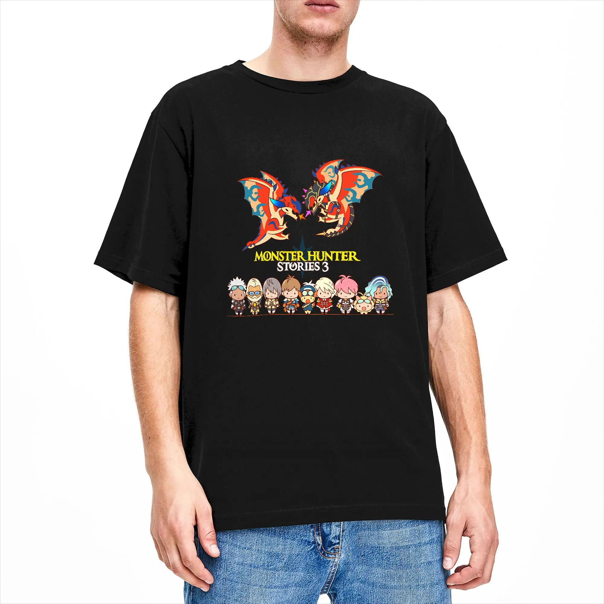 Monster Hunter Stories 3 T Shirt Beach  Popular T-Shirts Pure Cotton O-Neck Plus Size Clothes Short Sleeve Vintage Tops