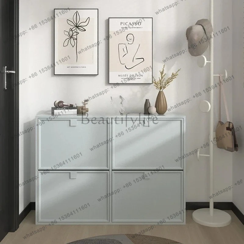 

1 Italian simple small apartment household home tipping bucket shoe cabinet entrance paint locker storage cabinet wholesale