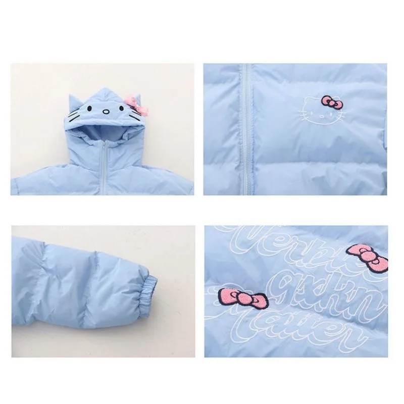 Sanrio kawaii anime Hello Kitty large size winter thickened warm loose coat cute girl heart cotton coat holiday gift wholesale