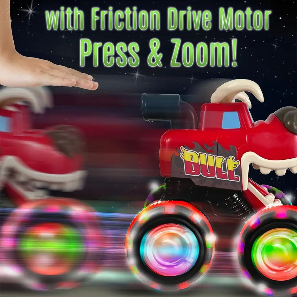 Light-up Truck Toy Cars Press Inertial Safety Car Model Toy Anti-Collision Anti-fall Kid's Toys Gift Off-road Vehicle Toys
