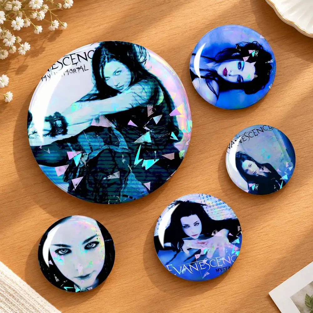 Dark Gothic Lady A-Amy Lee E-Evanescence-A Custom Tinplate Round Button Badge Pins Brooches
