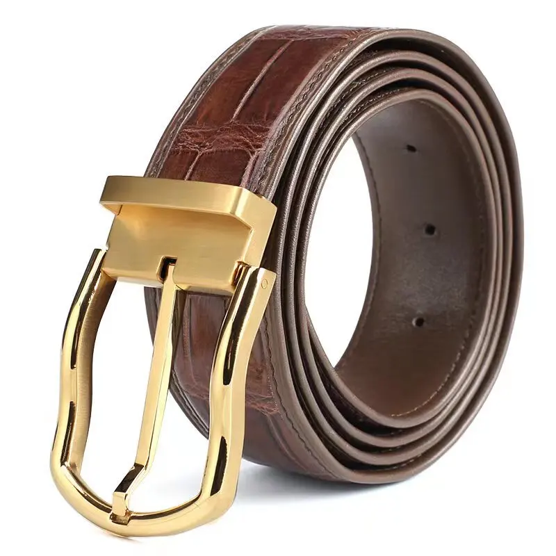 

2024 men high quality genuine leather belt luxury designer belts men Crocodile skin fashion Strap male for man