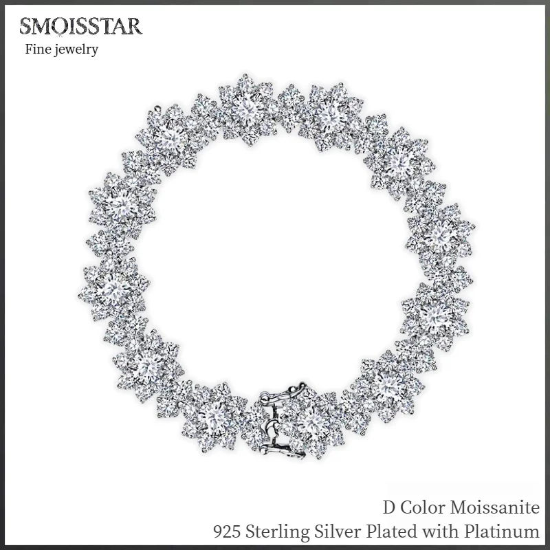 

S925 Серебряный муассанит браслет с подсолнухом для женщин ювелирные украшения для свадьбы подарок на день рождения