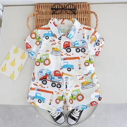 MILANCEL-Conjunto de ropa para niños de 1 a 5 años, camiseta y pantalones cortos de dibujos animados coloridos, 2 piezas, traje genial