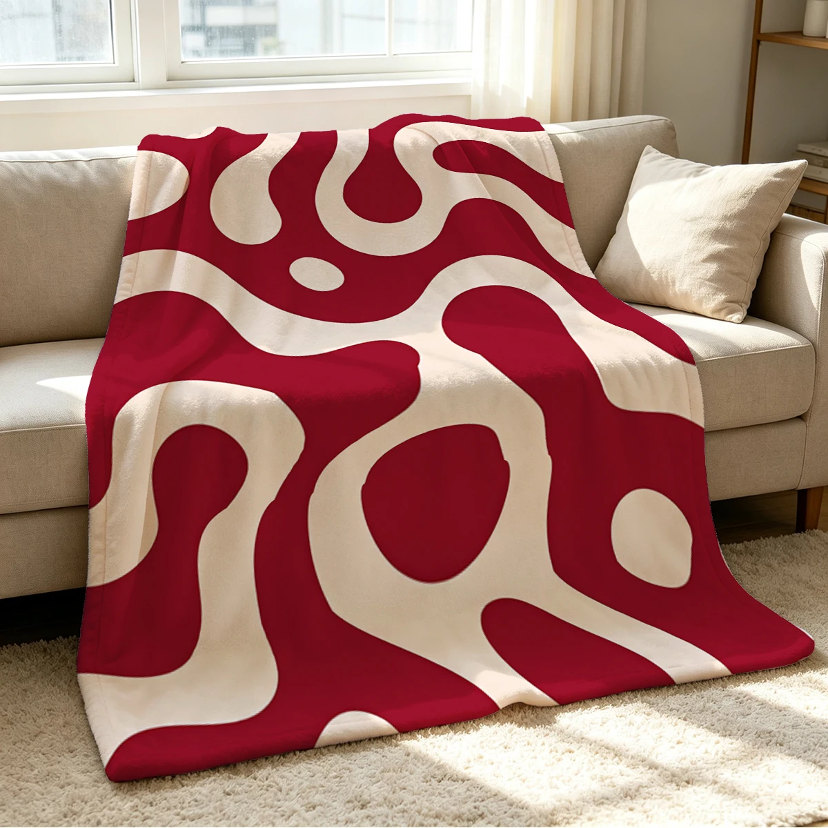 Retro Swirl Blanket Soft Cozy Throw for Sofa Bed Festive Holiday Decor Gift for Kids and Adults,Lightweight and Warm