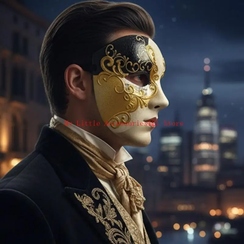 หน้ากากมาร์ดิกราส์ หน้ากากมาสเคอเรด หน้ากากปาร์ตี้เวนิส หน้ากากครึ่งหน้าสำหรับเทศกาลคาร์นิวัล