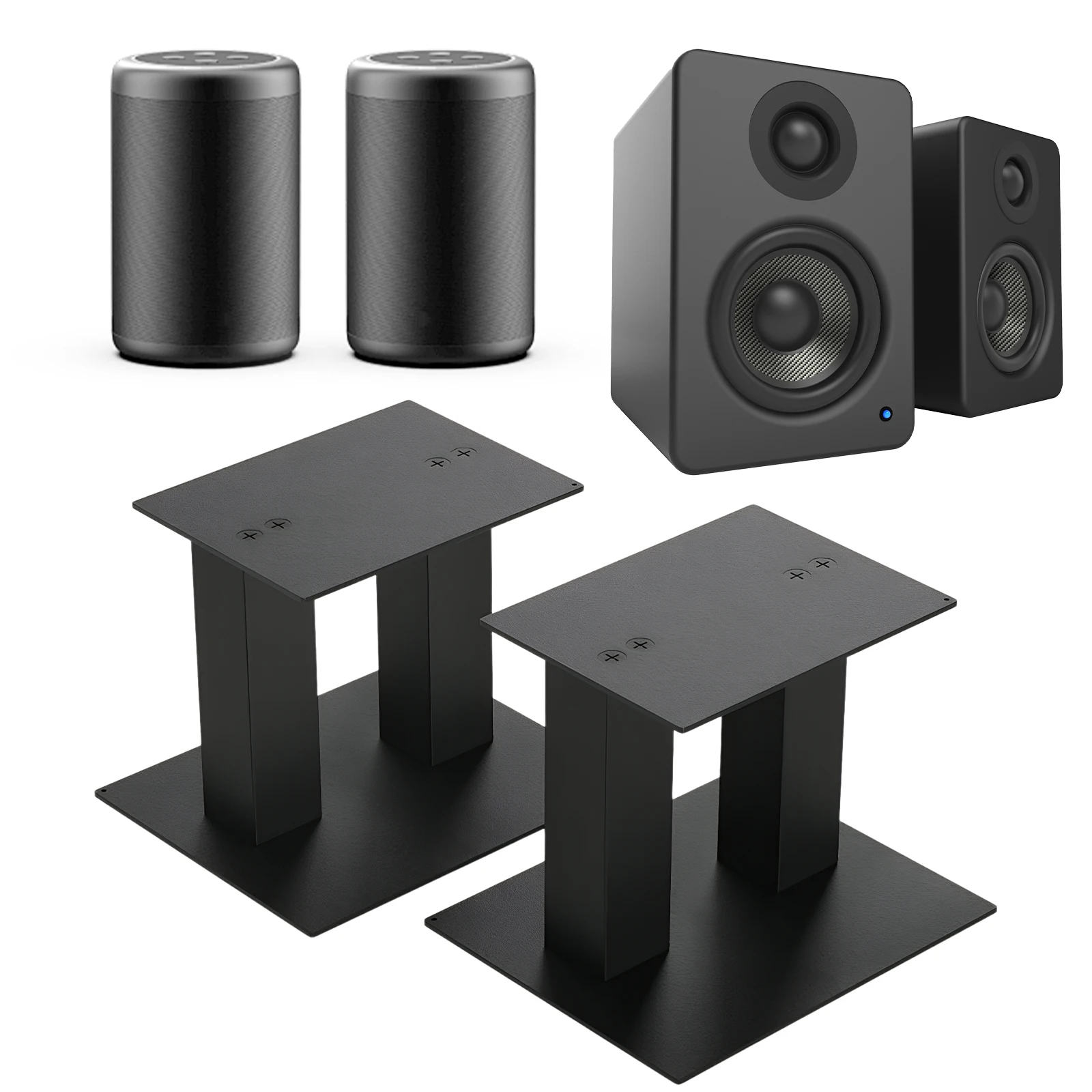 

1 Pair Desktop Speaker Stands Up To 25Lb Bookshelf Speaker Stand Steel Studio Monitor Stands for Small/Medium Bookshelf Speakers
