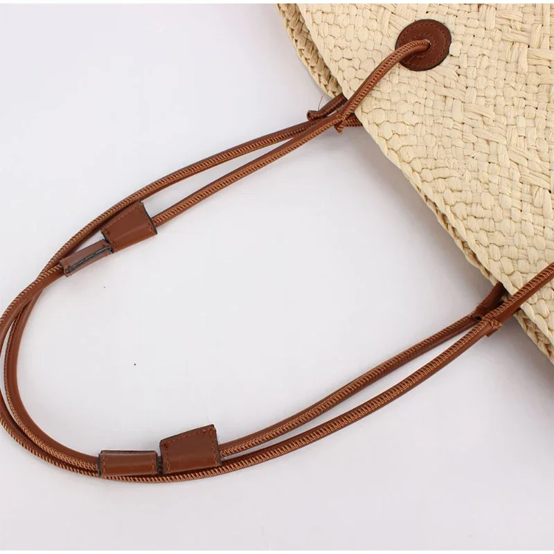 Neue Schulter Tasche Handgemachte Stroh Gewebt Große Kapazität Marke Hochwertige Korb Tasche Sommer Strand Urlaub Mode Handtasche Forwomen – Detail 29