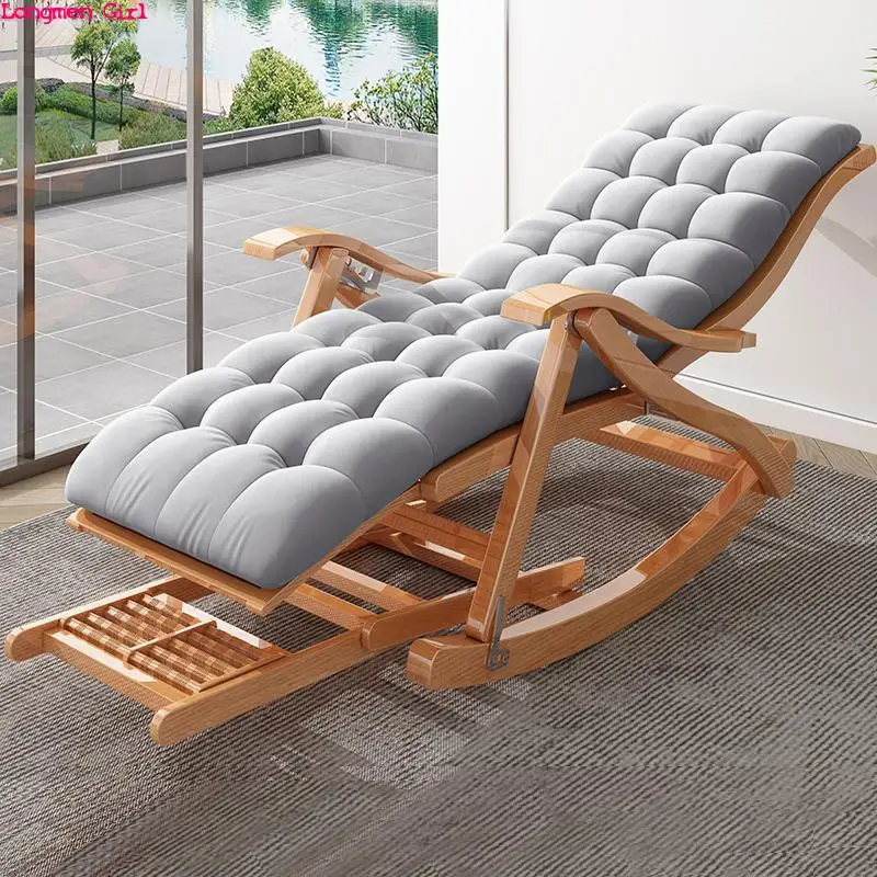 Multifuncional dobrável bambu balanço poltrona mobiliário de jardim ao ar livre portátil espreguiçadeiras viagem camas deckchair com braço