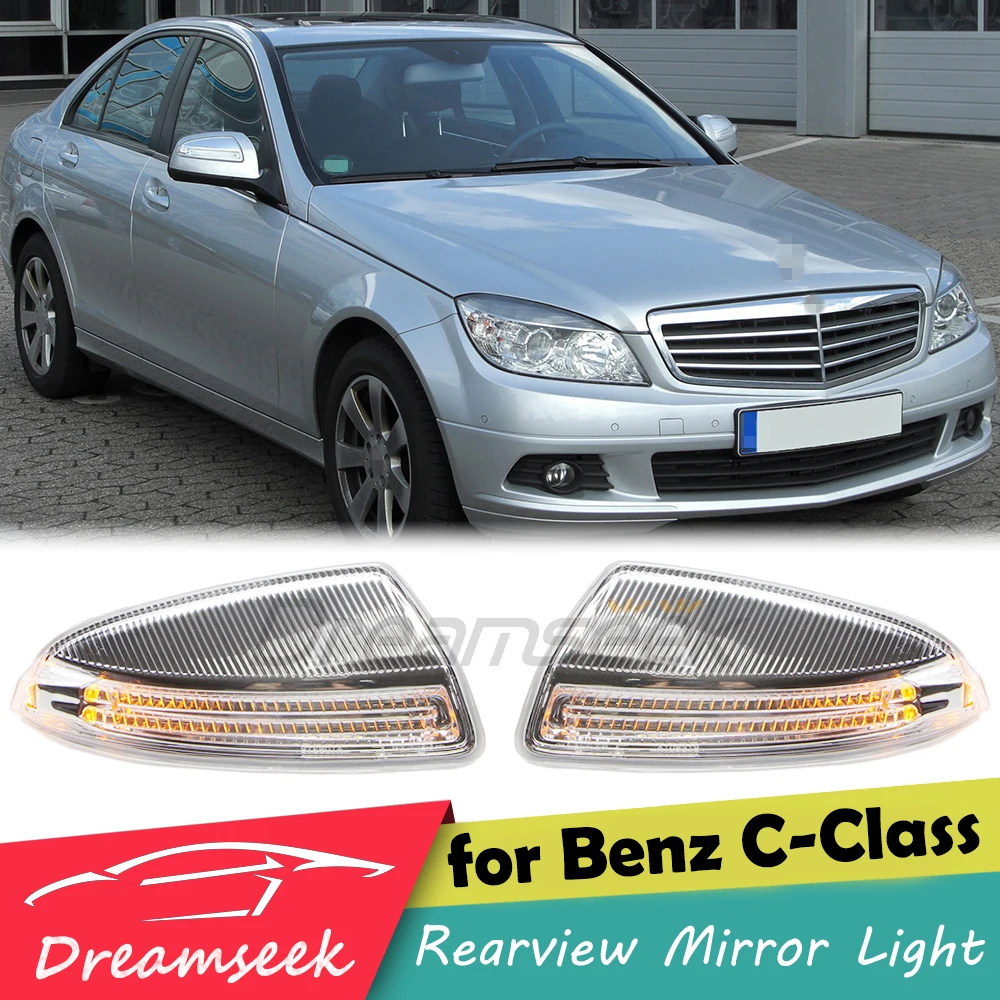 LED Side Door Mirror Light for Mercedes-Benz C-Class W204 C250 C300 C350 C63 ML-Class W164 ML300 ML320 Rearview w/ Turn Lamp L+R