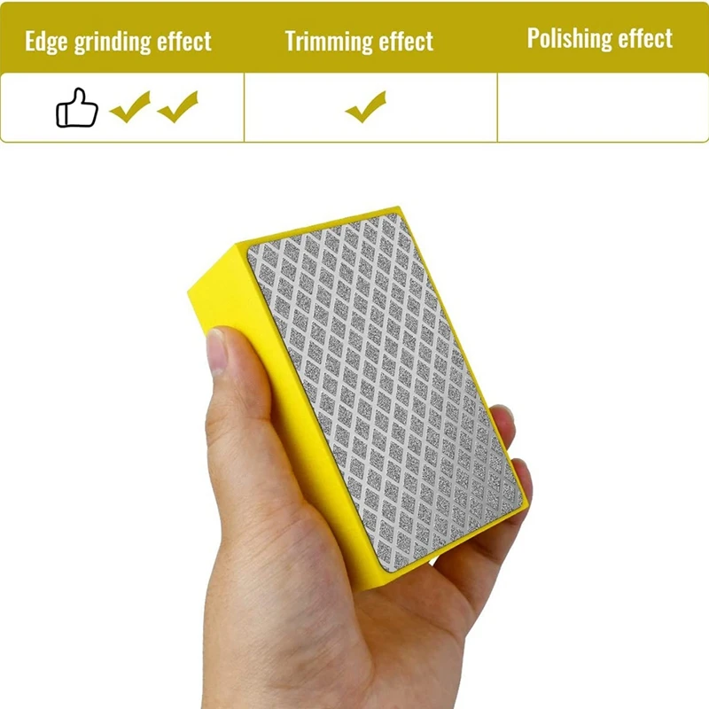 1 pieza almohadilla de mano de diamante herramienta de bloque de lijado bloque de espuma para lijar pulido cerámica de azulejos de mármol, 100