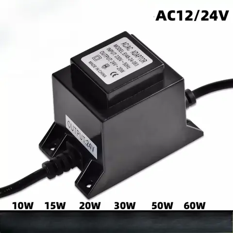 Outdoor Waterproof AC12V/24V Transformer; AC220V to 2/24V Underwater Light Adapter; Swimming Pool LED; 30W 60W