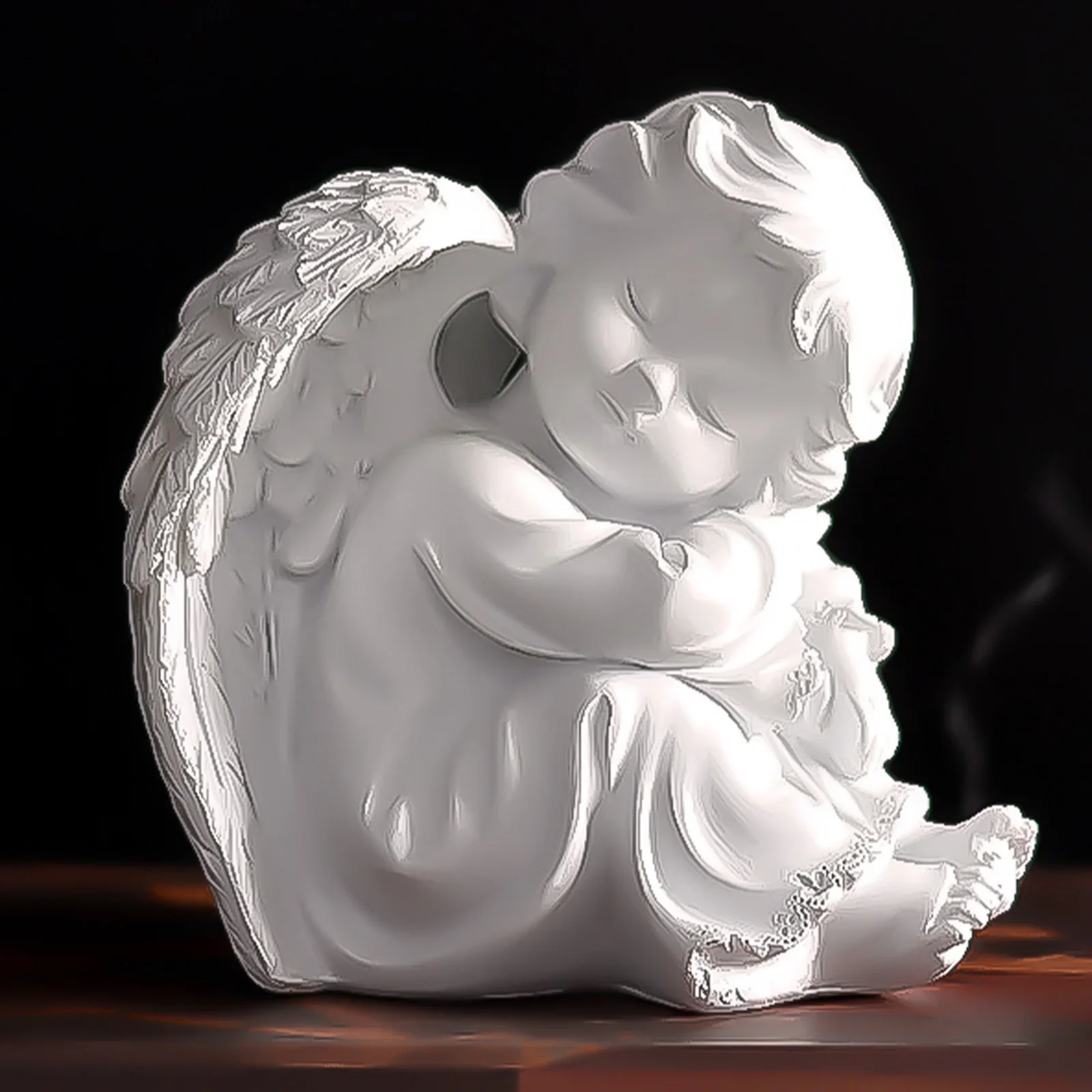 Cute Resin Fairy Girl Angel Figurine Peaceful Prayer Sculpture Desktop Ornaments Flower Fairy Angel Model Home Decoration Craft