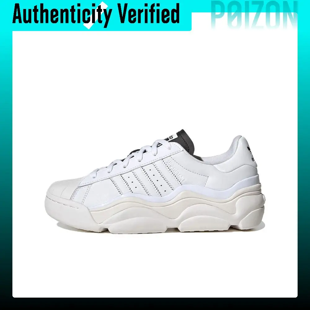 Adidas Originals Superstar Millencon Wear resistant And Lightweight Low top Casual Shoes Women's White Black HQ6039