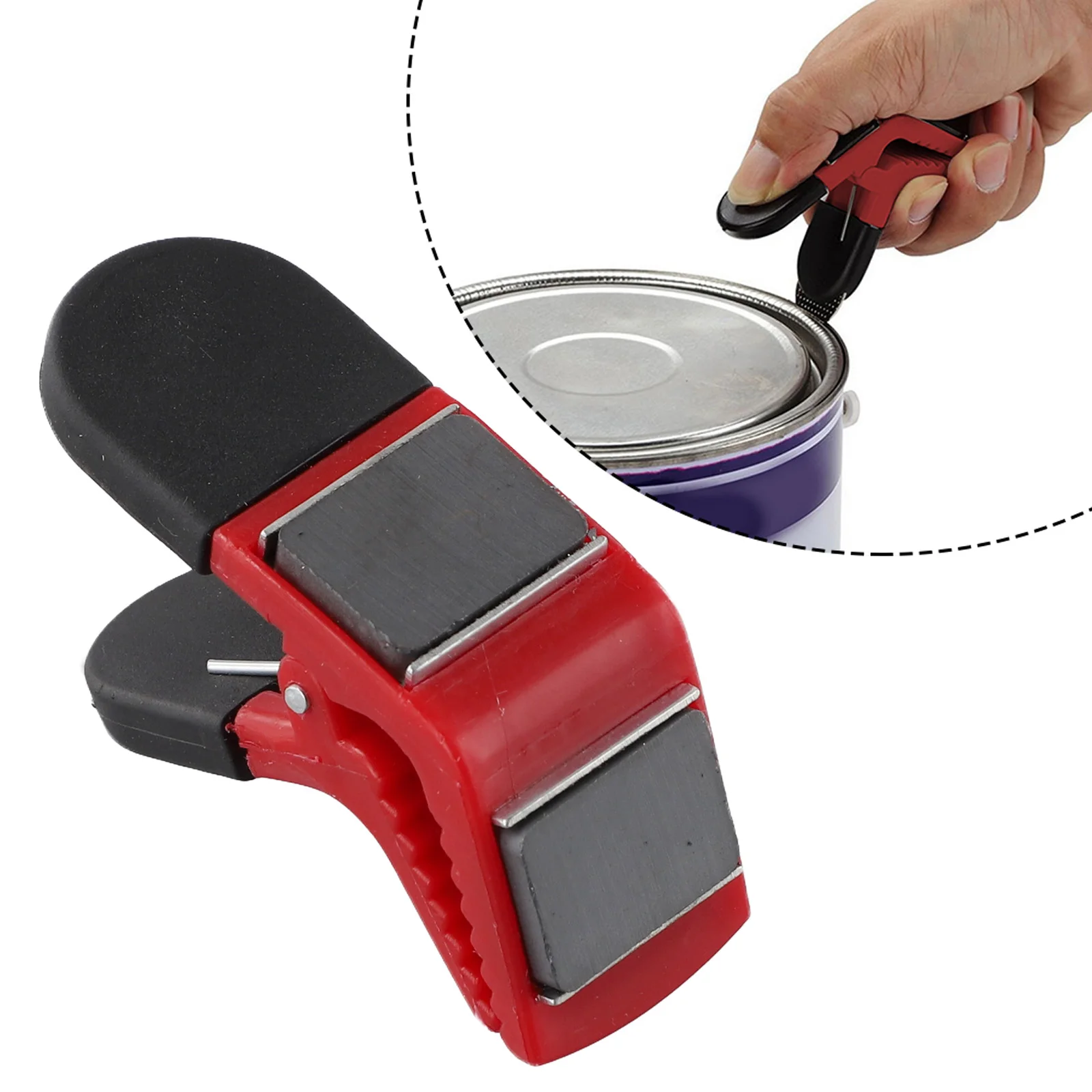 Clip-on abridor de lata com clipes de nome, útil para prender lonas e soltar roupas no lugar, nome do produto, quantidade PC, vermelho