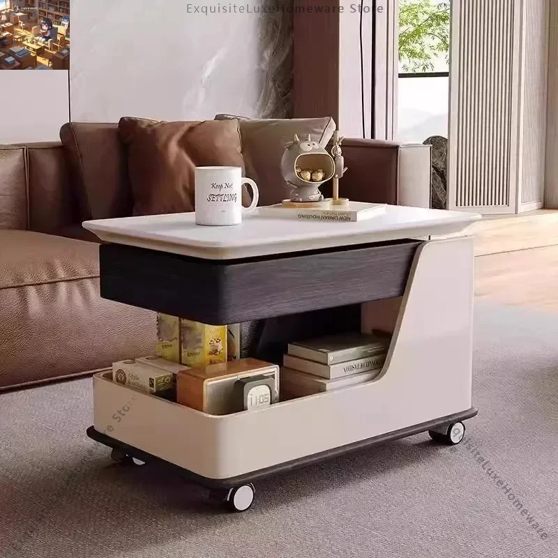 Movable coffee table trolley side few multi-functional lifting coffee table small apartment household tea table creative living