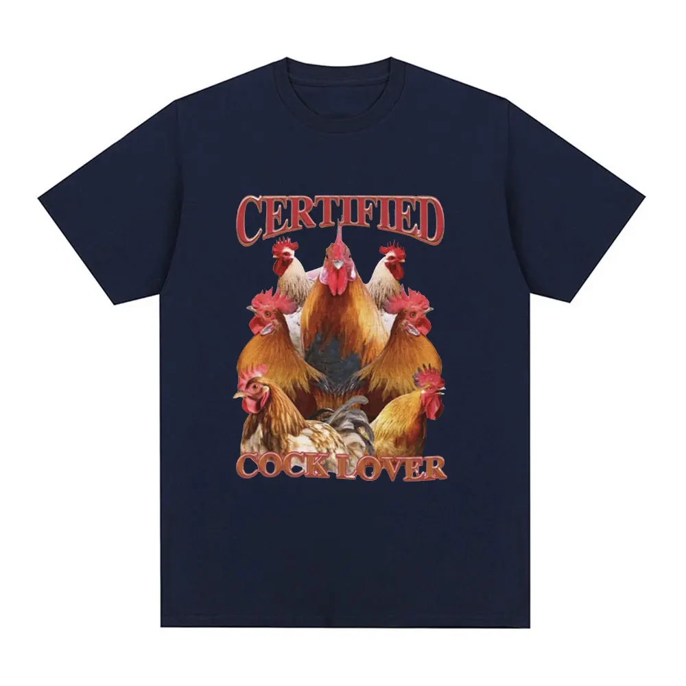 Certified Cock Lovers T-shirt Funny Chicken Meme T Shirt Men Women 100% Cotton Casual Short Sleeve Oversized T Shirts Streetwear