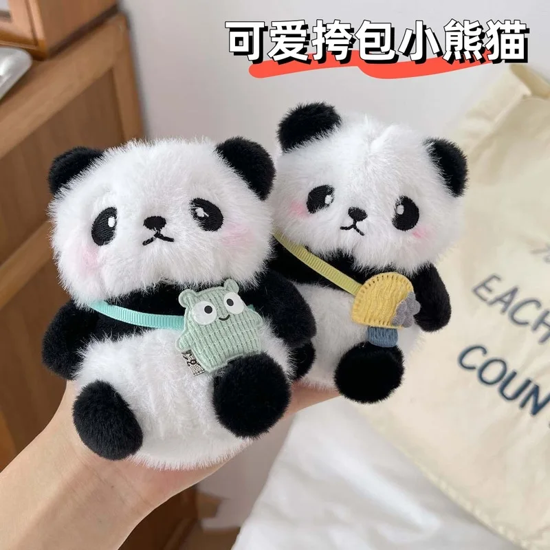 Cute Panda Plush Toy Keychain Cartoon Bag Pendant Fashion Gift Car Key Chain Pendant Ornaments Soft Stuffed Animal Accessories