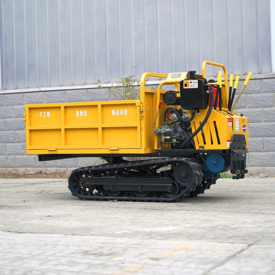 تخصيص الزاحف نقل صغير الزاحف شاحنة قلابة 0.5 طن الهيدروليكية تفريغ بستان مزرعة جميع التضاريس شاحنة قلابة صغيرة