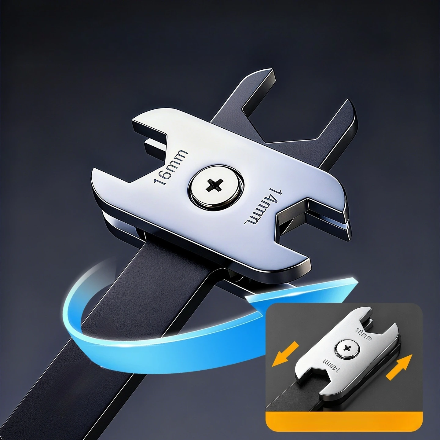 Llave para reparación de automóviles, combinación manual, llave abierta ajustable, portátil, varios tamaños, giratoria de 360 grados, ajustable 8 en 1