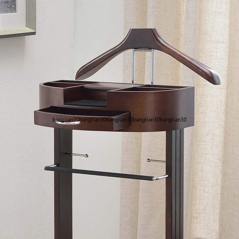 Solid Wood Coat Rack Office Floor Hanger Multifunctional Hotel Suit Rack Home Bedroom
