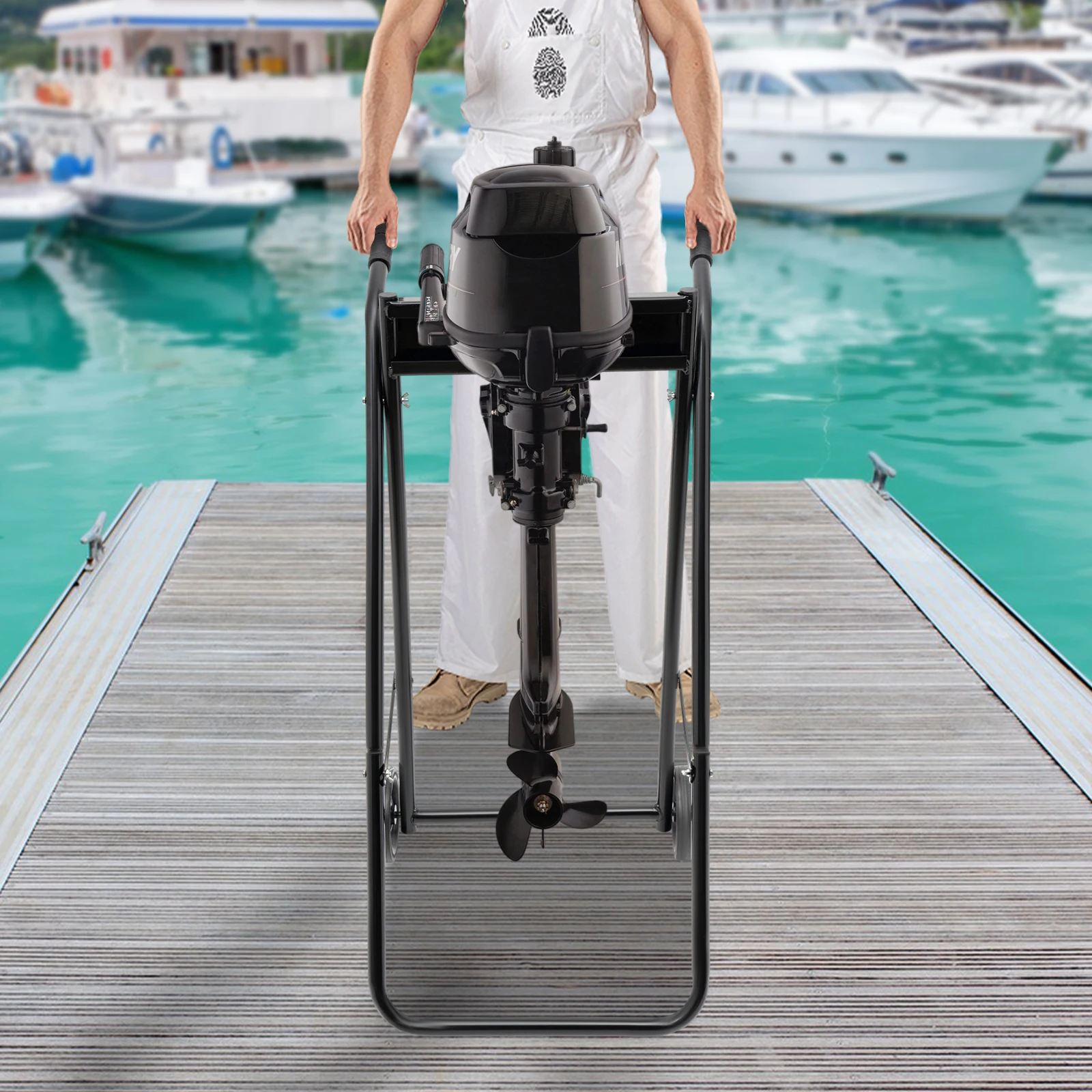 عربة محرك القارب الخارجية القابلة للطي، حامل محرك القارب الخارجي 154 رطلاً، عربة محرك القارب شديدة التحمل، حامل محرك متعدد الأغراض