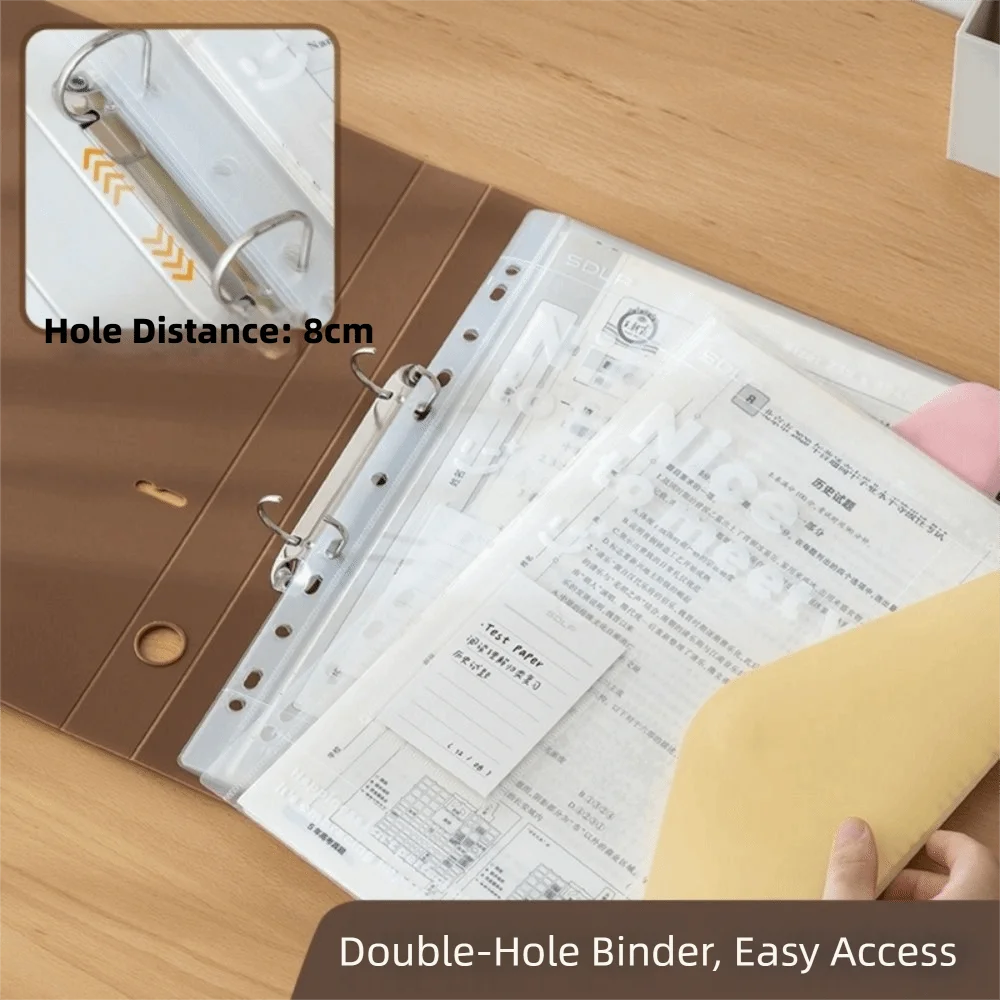 

Portable PP Loose Leaf File Bag Set Large Capacity Detachable A4 File Folder Waterproof Test Paper Storage Clip Study Document