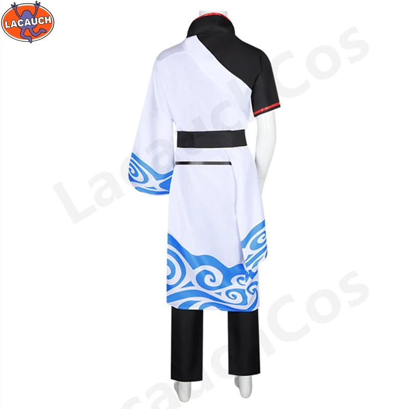 Costumi Cosplay Gintama Sakata Gintoki Costume Cosplay Anime Kimono Halloween Carnival Party Silver Soul Costume Cosplay Parrucche