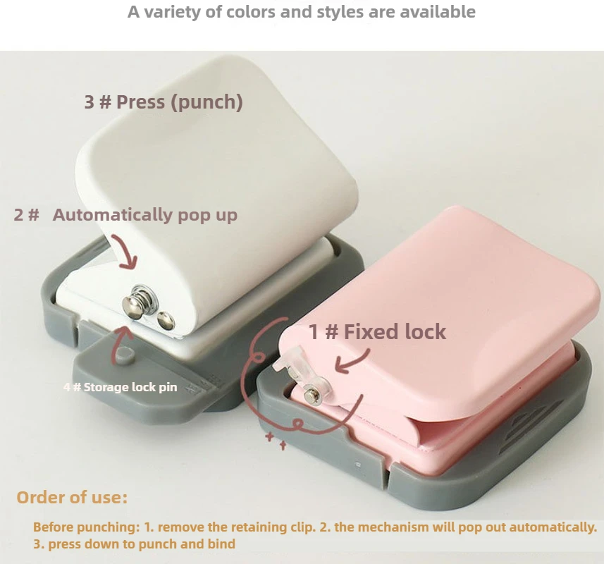 Punzonadora de libros de hojas sueltas de 6 agujeros, punzonadora de cuaderno para estudiantes, punzonadora de papel de 6 agujeros, suministros creativos de oficina