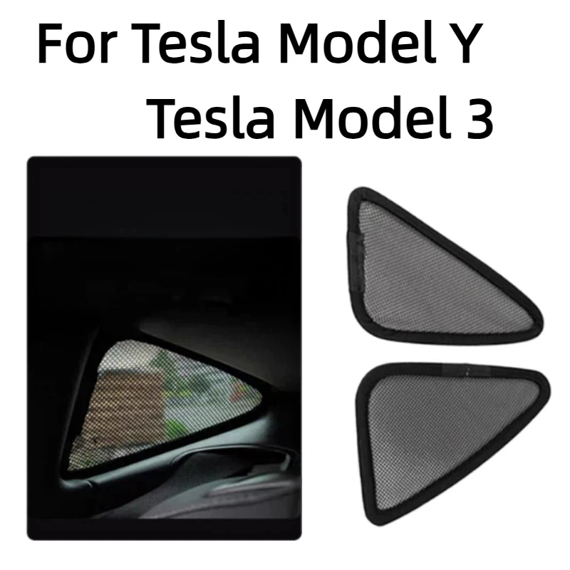 

For Tesla Model 3 Model Y Car Rear Window Sunshade Mesh Small Triangle Sun Shade Accessories Auto Interior Parts Sun Shield