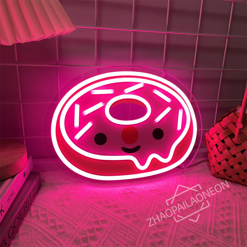 Donut Neon Signs LED Neon Light Sign Indoor Decor Dessert Shop Restaurant Bar Nightclub Beach Store Coffee Bar Wall Decors