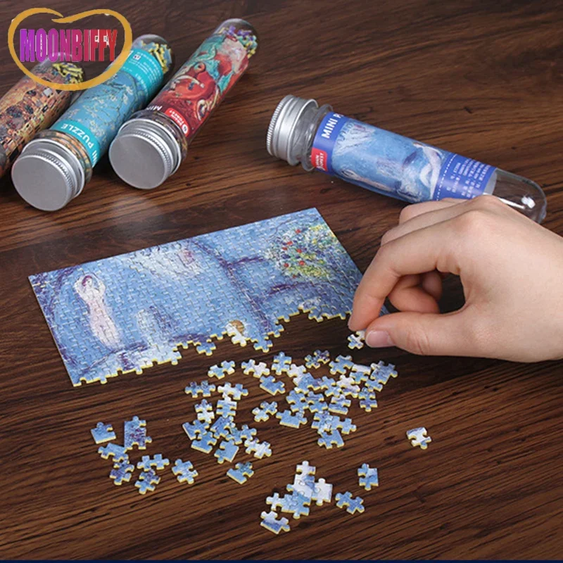 

150 Pieces Mini Test Tube Puzzle Oil Painting Jigsaw Decompress Educational Toy for Adult Children Creative Puzzle Game Gift