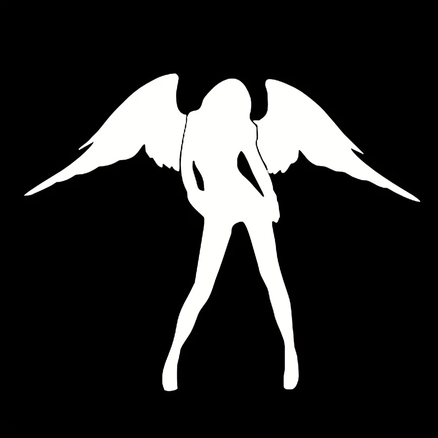 

1 шт., черный ангел, силуэт автомобиля, мотоцикла, стильная наклейка для экстерьера автомобиля, уникальная мифическая наклейка на автомобиль