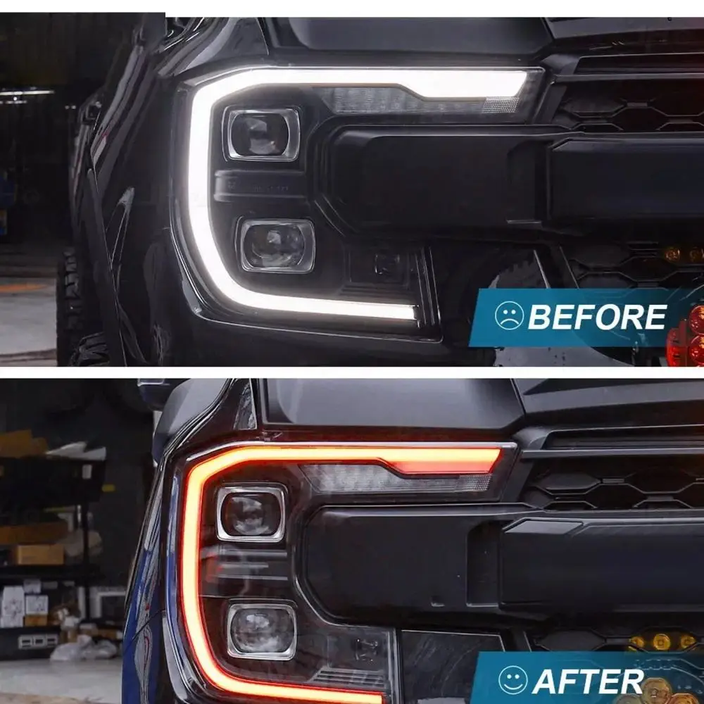 Amber DRL LED Boards For Ford Ranger XLT Raptor XL Everest Headlight 2024 2025 Non-RGB Daytime Running Light view 2