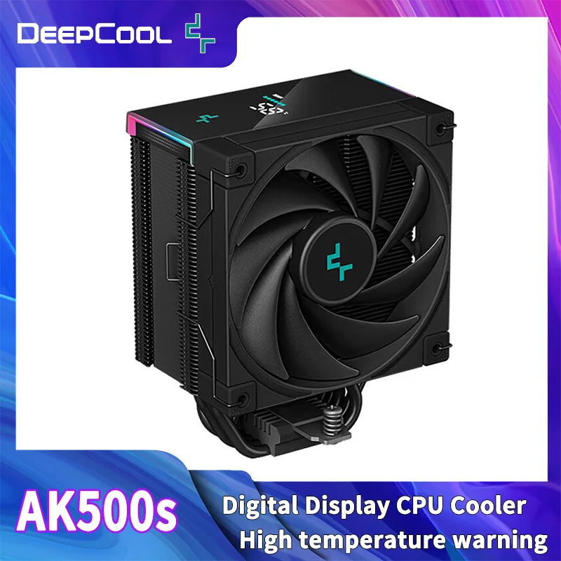 DeepCool AK500S CPU 쿨러, 디지털 디스플레이 5 열 파이프 TDP 240W 라디에이터, 120mm FDB 무음 CPU 공기 냉각기 방열판 