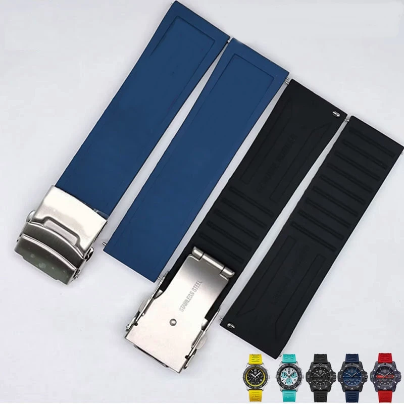 For Luminox XS3501 8831 3749 3741 3155 3101 3875 3145 3141 24mm Watch Band Soft Rubber Strap Can Cut Trimmed Watchband Bracelet