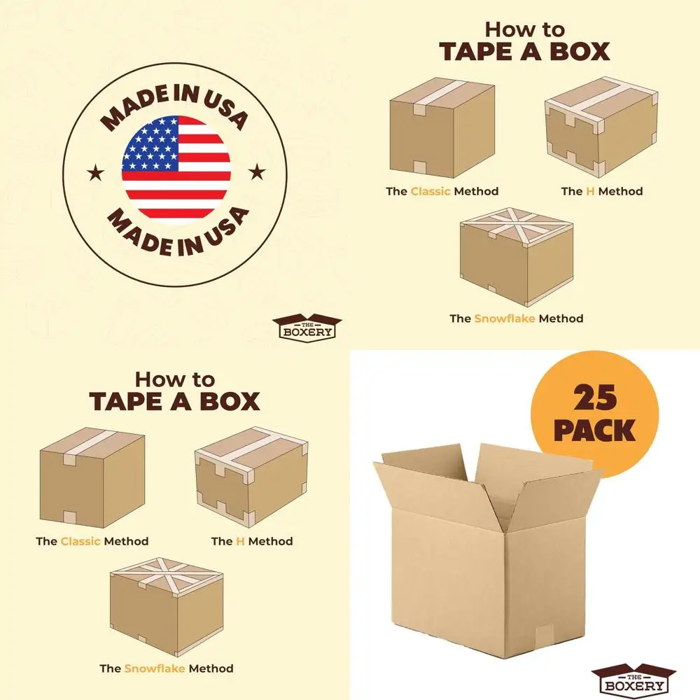 

Brown Corrugated Cardboard Shipping Boxes 25-Pack - 18x14x14 | Strong, Eco-Friendly, Recyclable - Ideal for Mailing, Packing, Mo