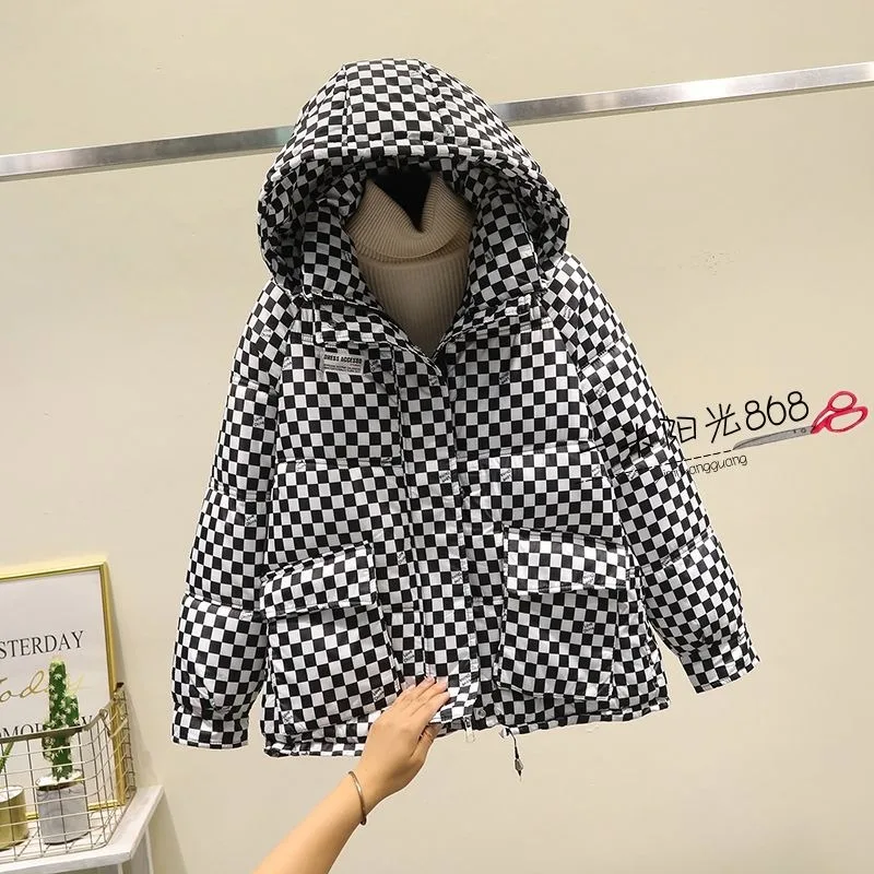 Jaqueta curta de inverno com capuz para mulheres, Parkas casuais, outwear feminino, falta, mais magra, moda, 2023, novo