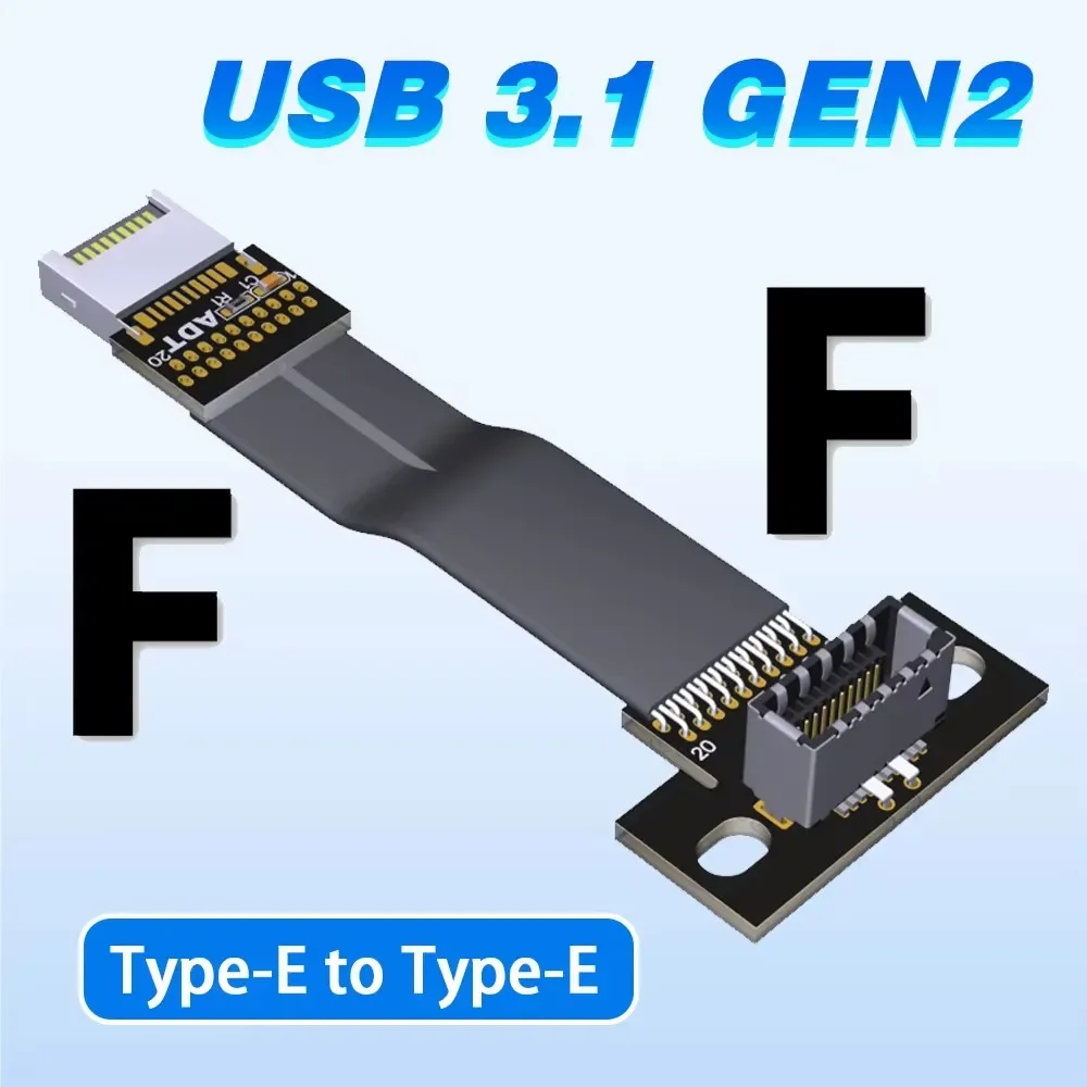 ADT-Link USB3.1 GEN2 Type-E to Type E Extension Cable Internal USB 3.2 E Type Male to Female Cable w Screw Holes for Motherboard