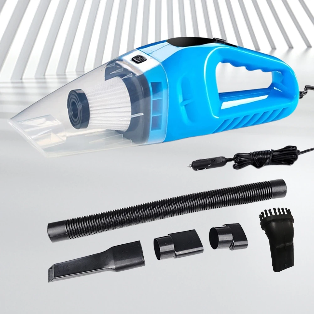 Car Hoover Strong Suction Handheld Dust Buster Dry Wet Dual Use Auto Vacuum Cleaner 120W with 5M Cable for Vehicle Home Cleaning