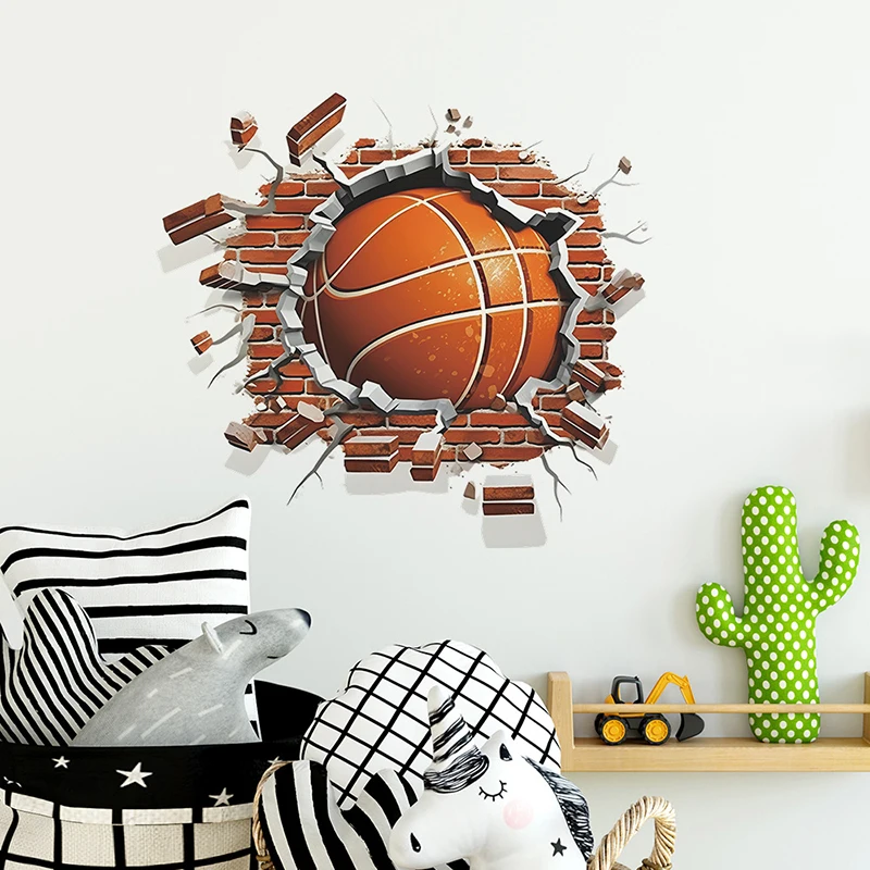 Modern and simple Basketball Wall Sticker Sports Boys Bedroom Art Wall Sticker Children's Room Nursery Decoration