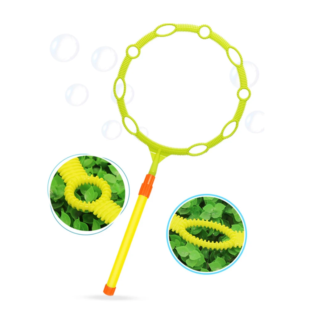 Pierścień do robienia baniek mydlanych na zewnątrz, z odłączaną rączką, duży i mały, narzędzie do robienia baniek dla dzieci, zielony.