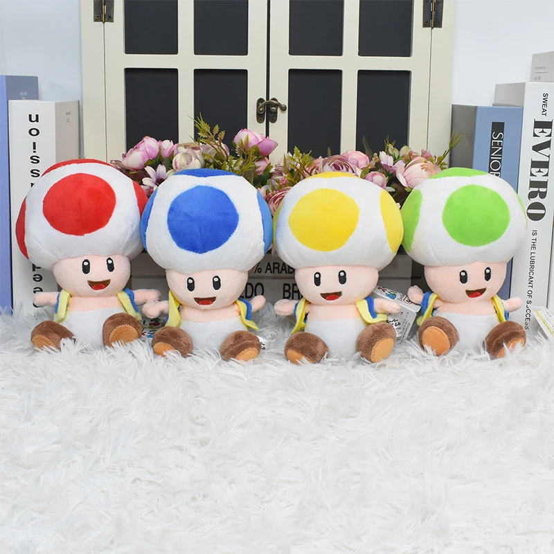 Kawaii Mario Luiji Goomba Kamek Yoshi Soft Plush Toys Cute Toad Princess Peach Daisy Rosalina Toadette Pauline Peluche Doll