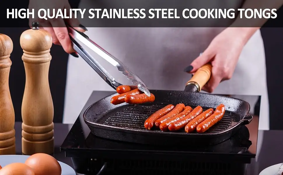 stainless steel kitchen tongs
