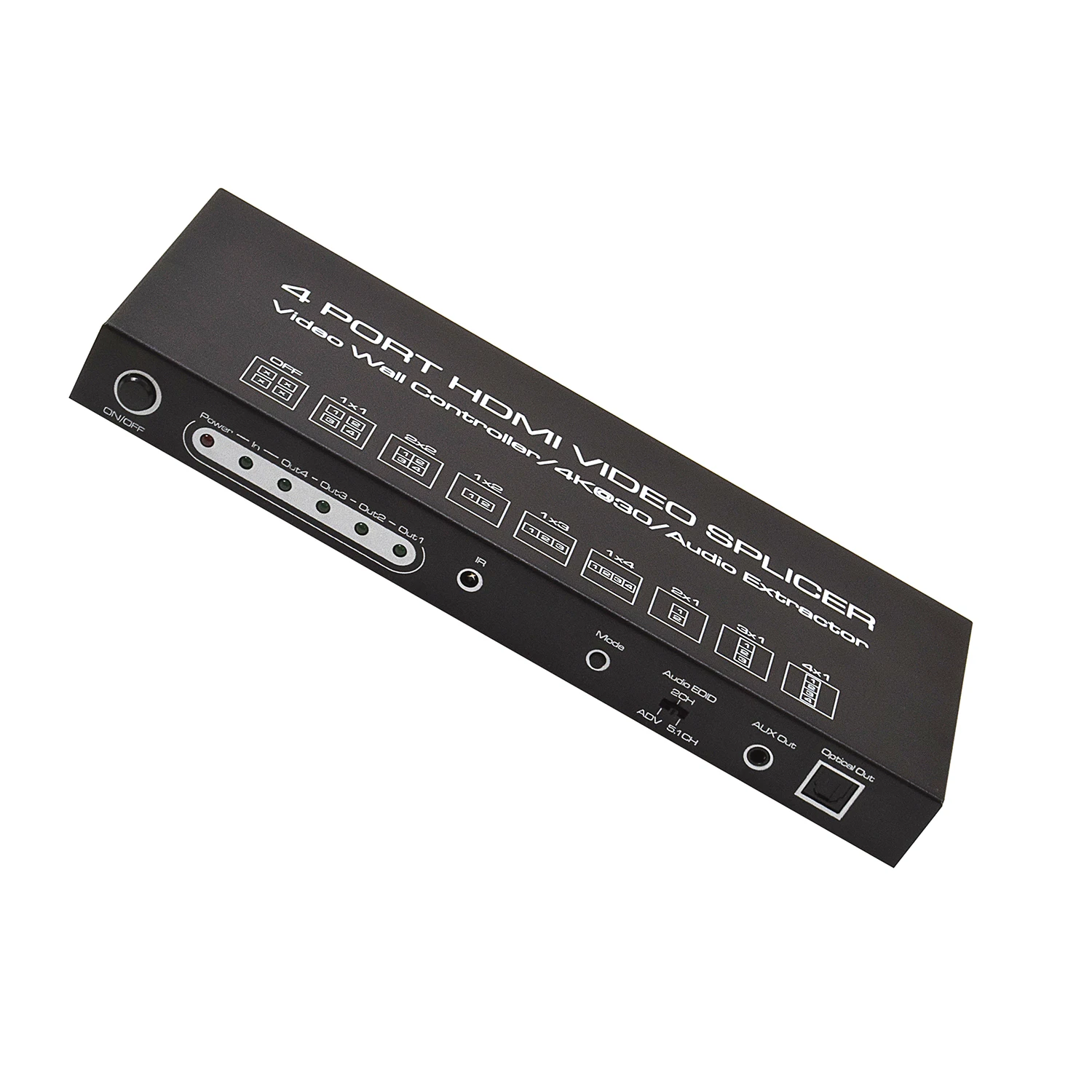 4K 2X2 Video Wall Controller Multi Screen Video Wall Processor 2 3 4 Tv Stiksels Box 4 Poort Hdmi Video Splicer Audio Extractor