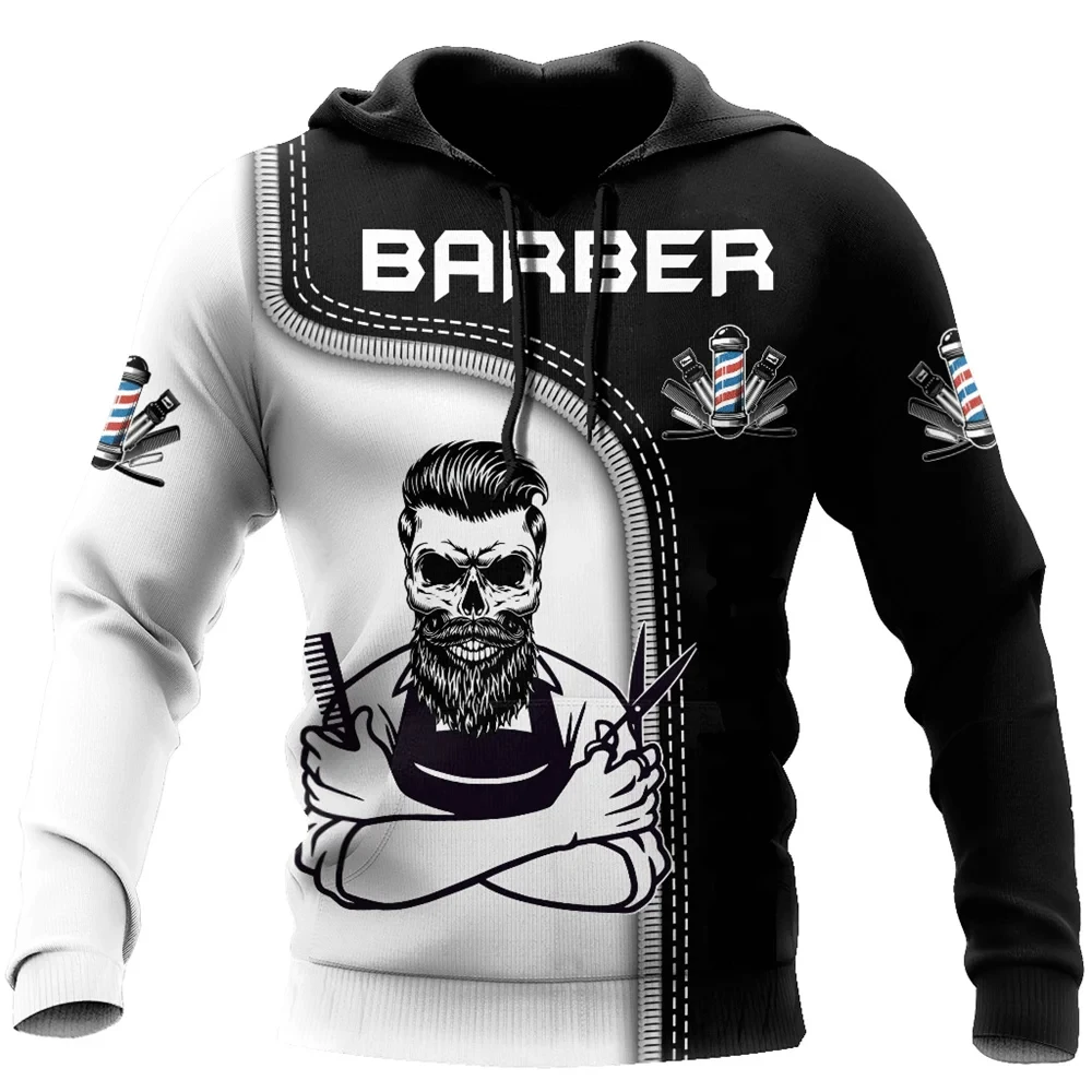 Customized Barber Unisex Hoodies Autumn and Winter Funny Workwear Boys and Girls Pullover Sweatshirts