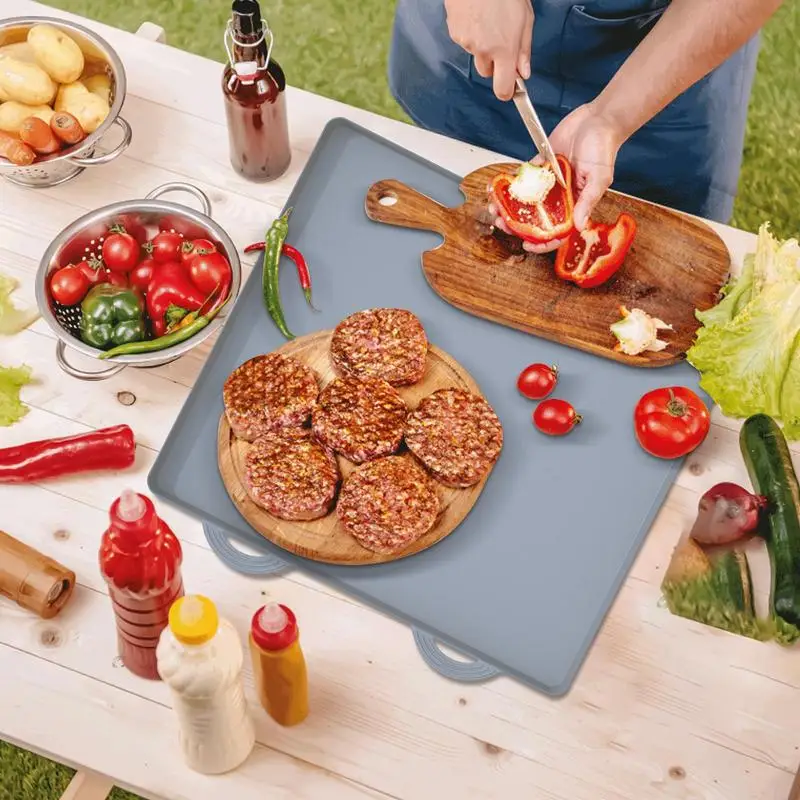 Outdoor Grill Mat Outdoor Silicone Grill Mat Space-Saving Deck Griddle Tools Mat Machine Washable Grill Mat For Home Camping