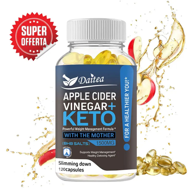 

Apple Cider Vinegar + Keto Supplement - Fat Burning, Boost Metabolism, Suppress Appetite, Gut Digestive Health