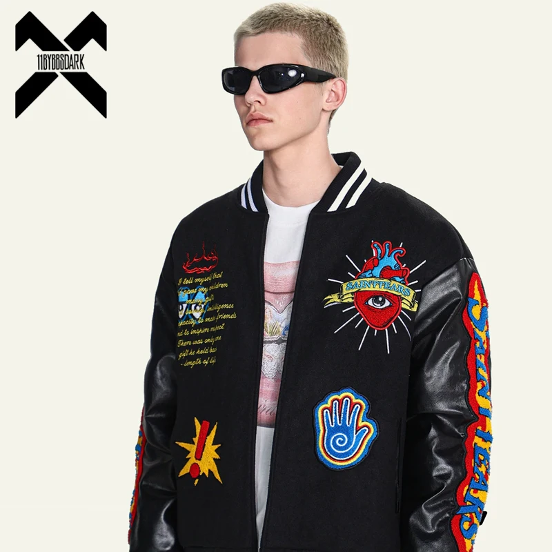 

Men‘s Embroidered Patchwork Baseball Jackets Unisex 2025 Autumn Varsity Jacket Harajuku Streetwear Hip Hop Oversized Jacket